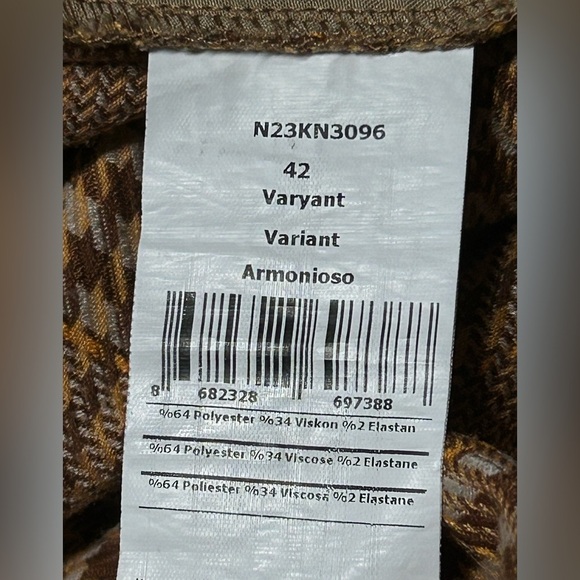 Nocturne Plaid Pull On Trouser Pant Relax High Rise Preppy Skate Rave Women 42 - Picture 8 of 8